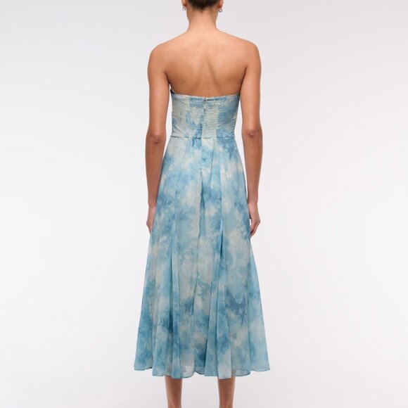 Abercrombie & Fitch Camille Strapless Godet Midi Dress - Picture 2 of 6